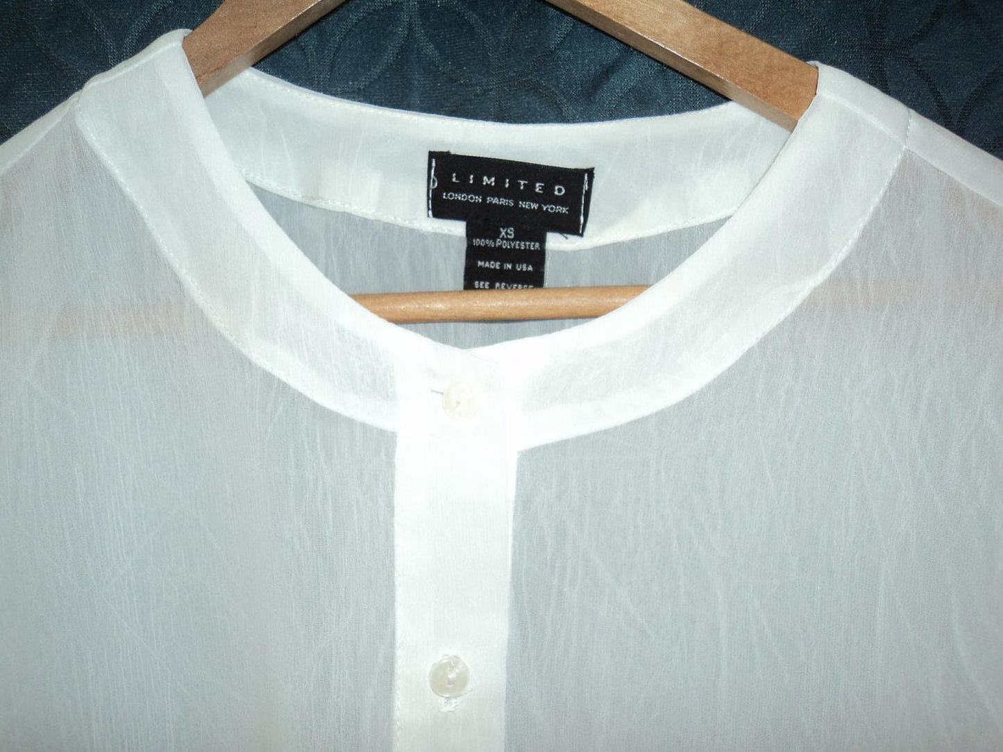 Vintage 90s Limited White Sheer Cropped Top Button Up Blouse