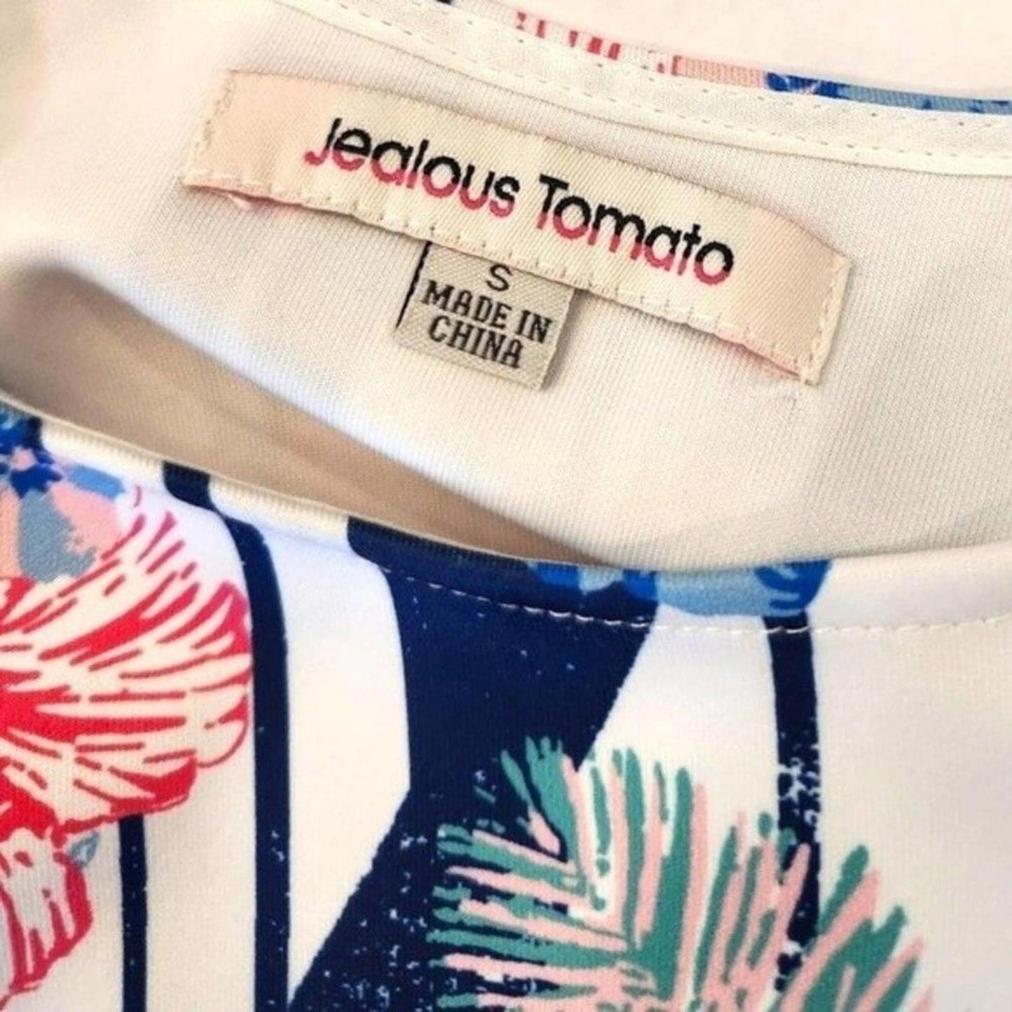 Jealous Tomato Hibiscus Open Back Skater Size Small