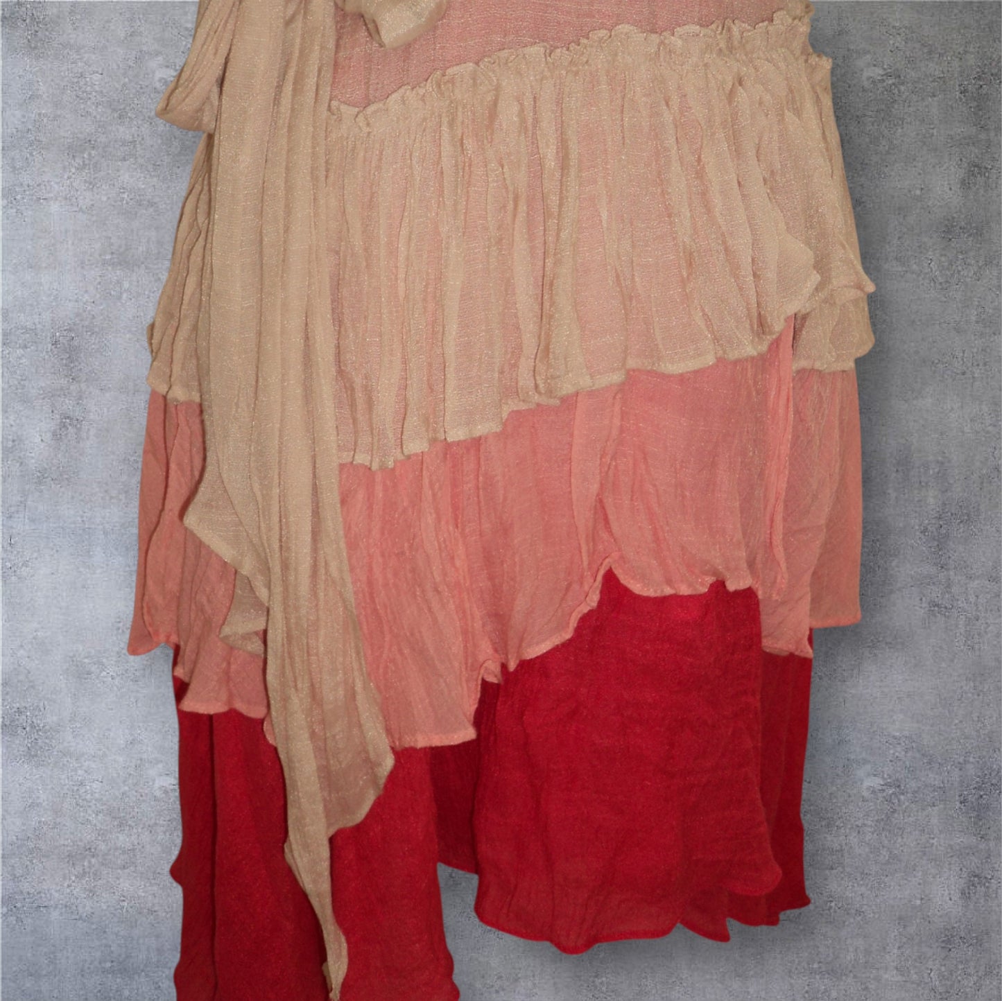 NWOT Festival Gauzy Pink Layered Wrap Sundress – Size Small (Adjustable)