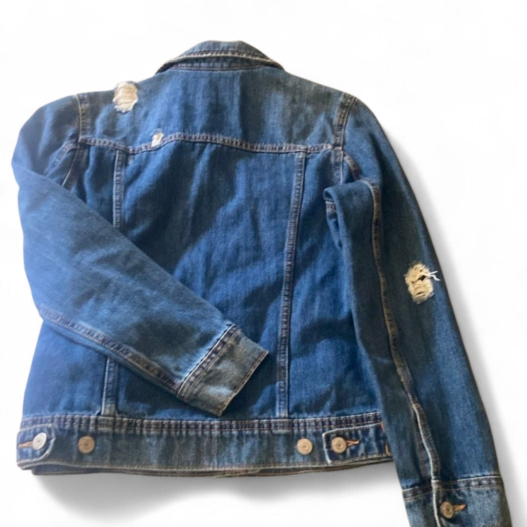 Old Navy Distressed Denim Jacket – Size Small image 1
