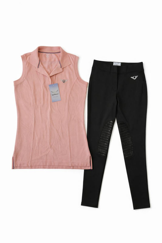 TuffRider Pink Sleeveless Equestrian Polo Top – Size Small – New With Tags