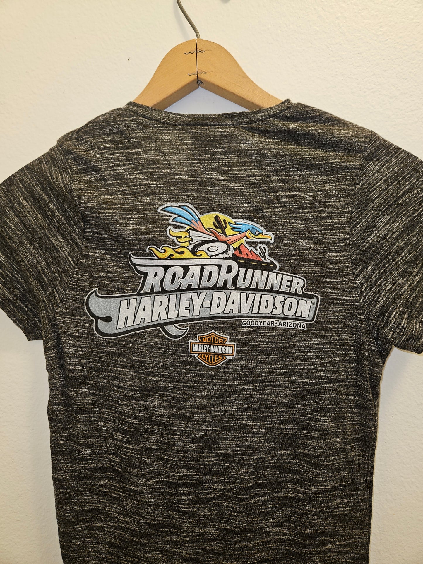 Harley-Davidson Women’s Marled V-Neck Graphic Tee – Gold Logo (NWT)