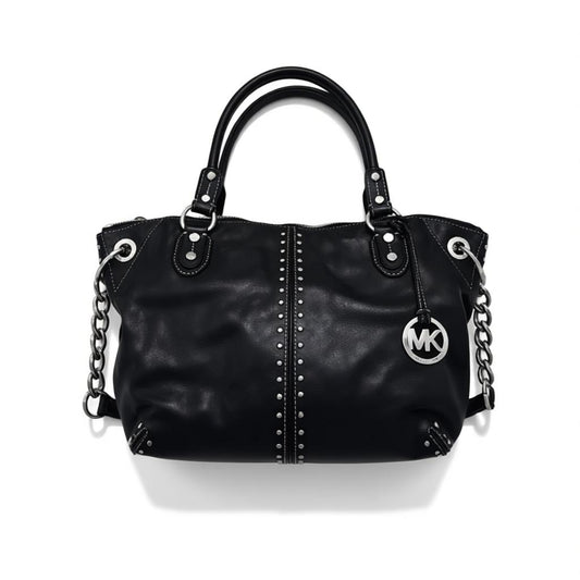 Michael Kors Astor Leather Studded Tote Black Chain Strap – Like New