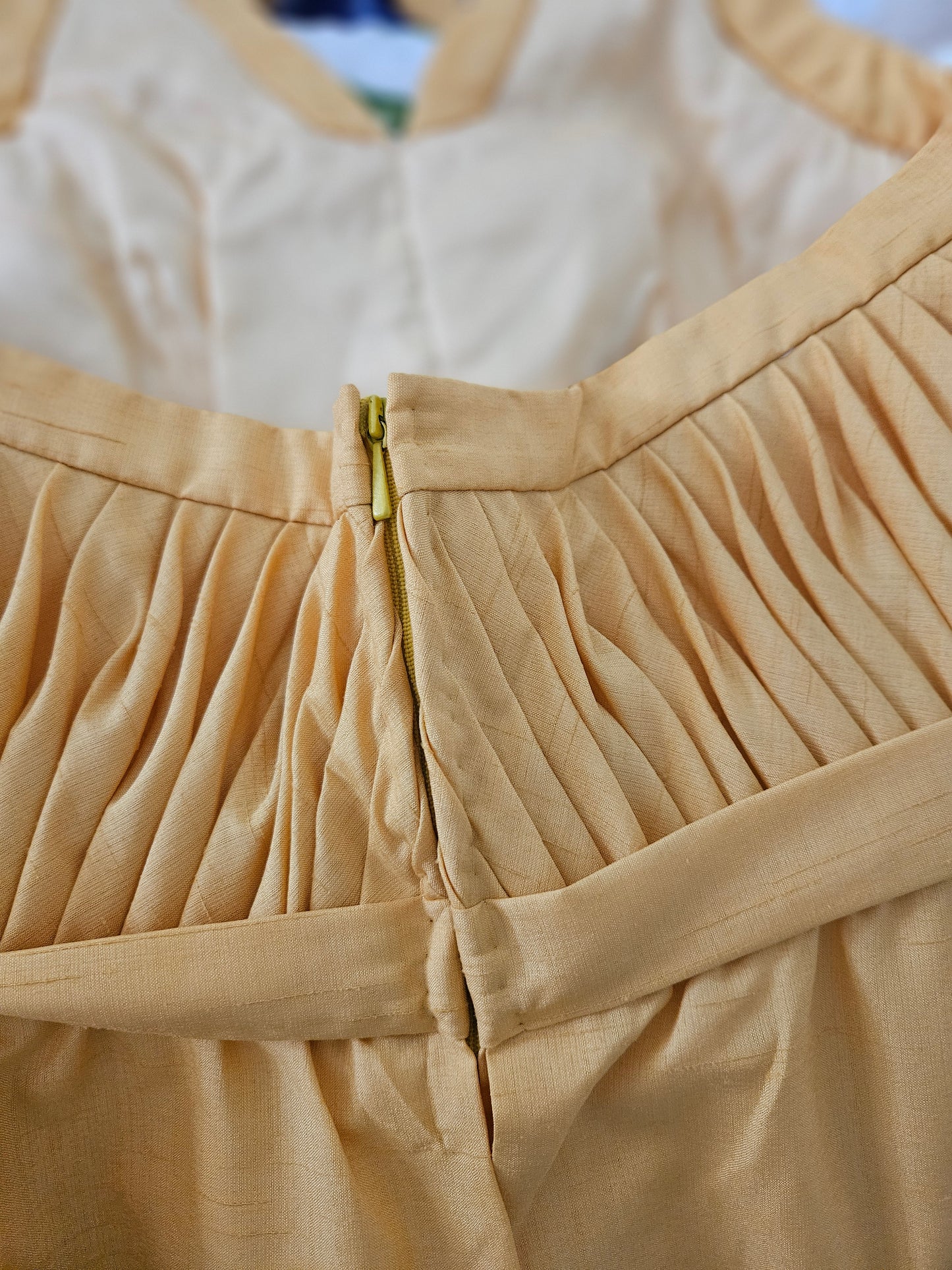 Vintage 1960s Gold Silk Halter Maxi Dress - Pleated Sequin Gala Gown