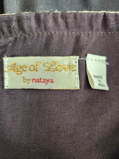 Vintage 80s Boho Tiered Lace Skirt with Silky Blouse Tank Style Top - Medium