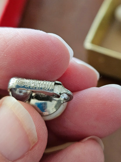 Vintage Sarah Coventry Aurora Borealis Crystal Clip-On Earrings – Silver Tone Dangle