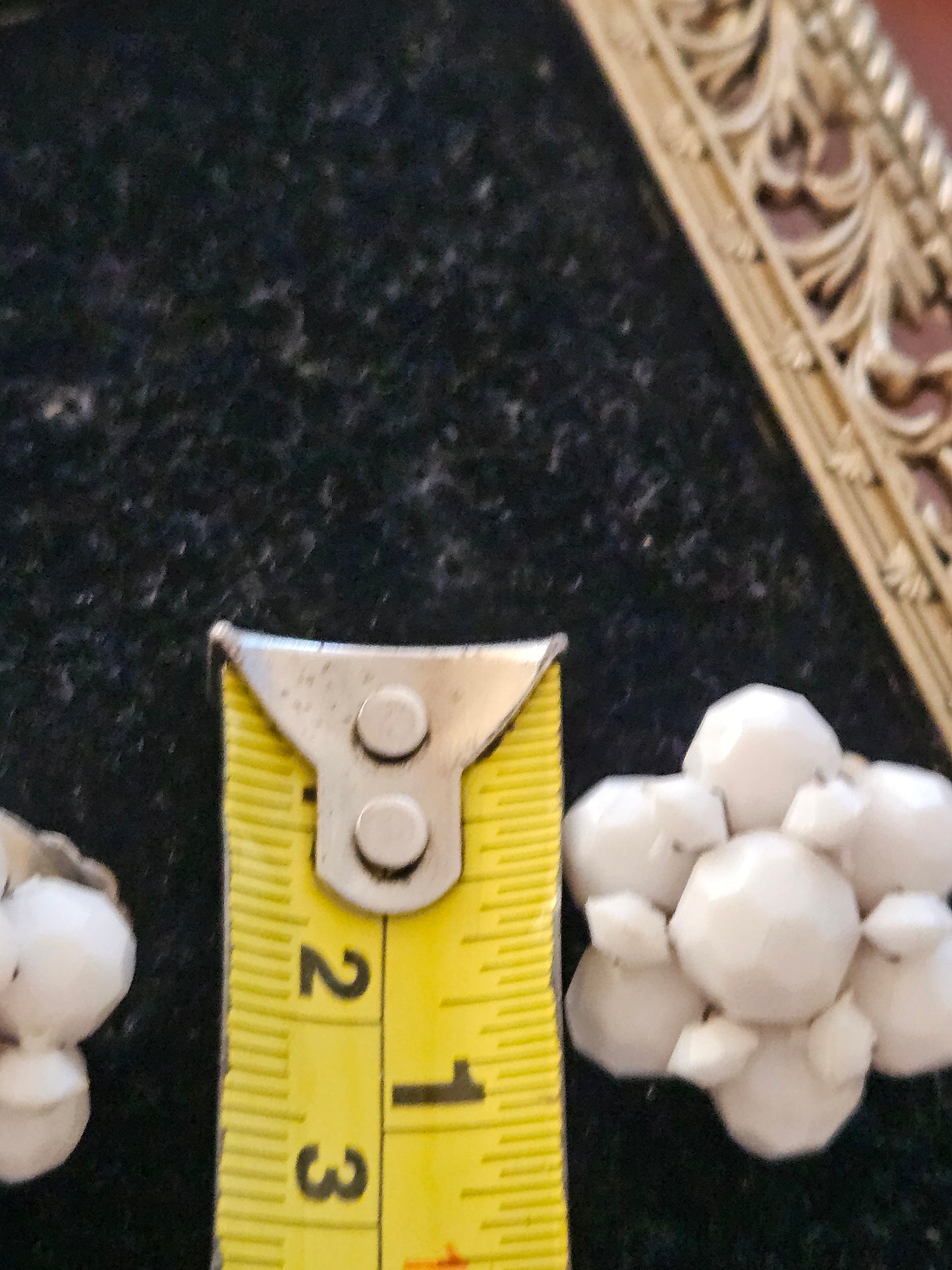 Vintage 1950s White Cluster Clip-On Floral Earrings