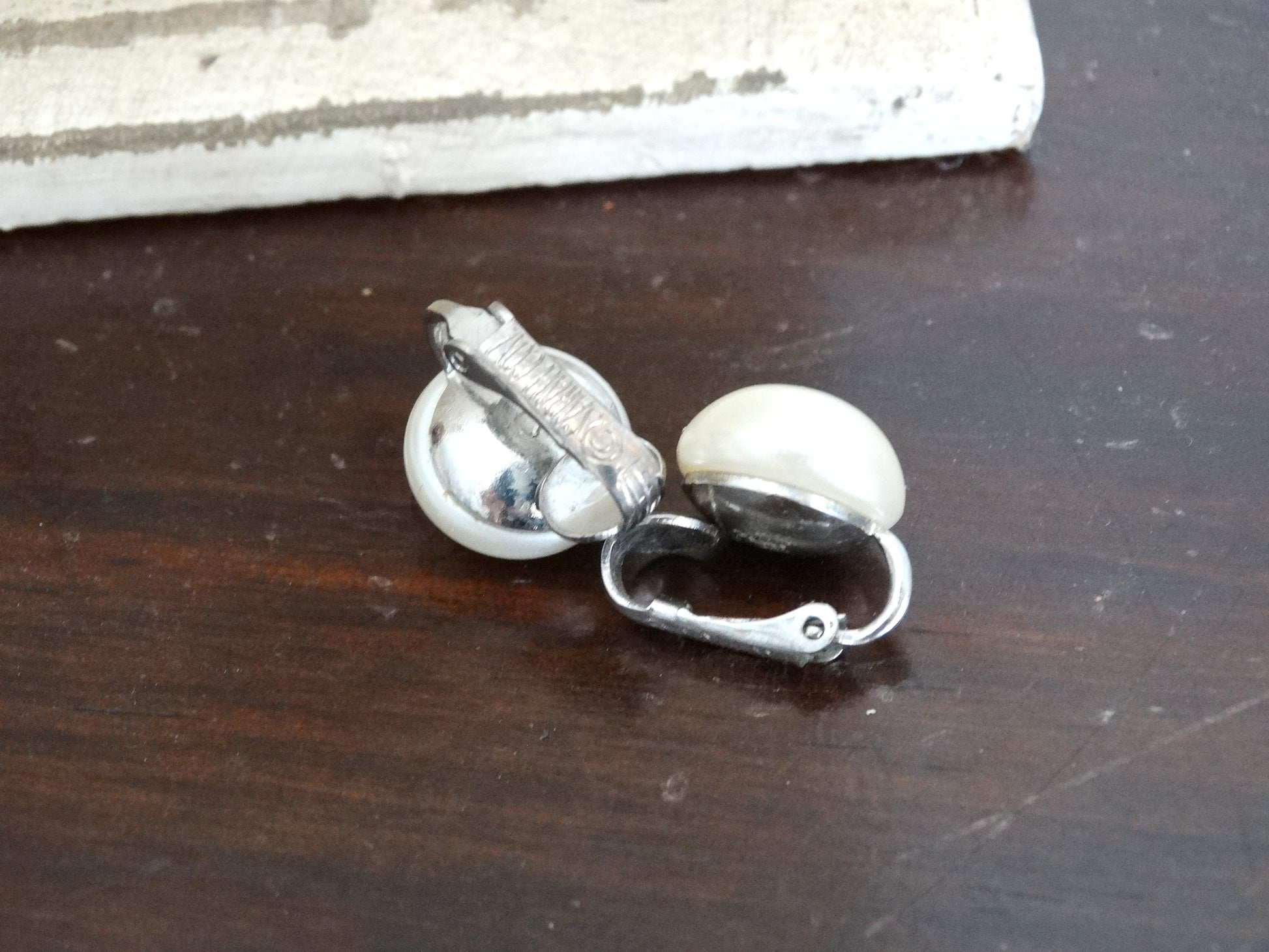 Vintage Sarah  Coventry Faux Pearl Screw-Back Earrings Classic Mid-Century image 2