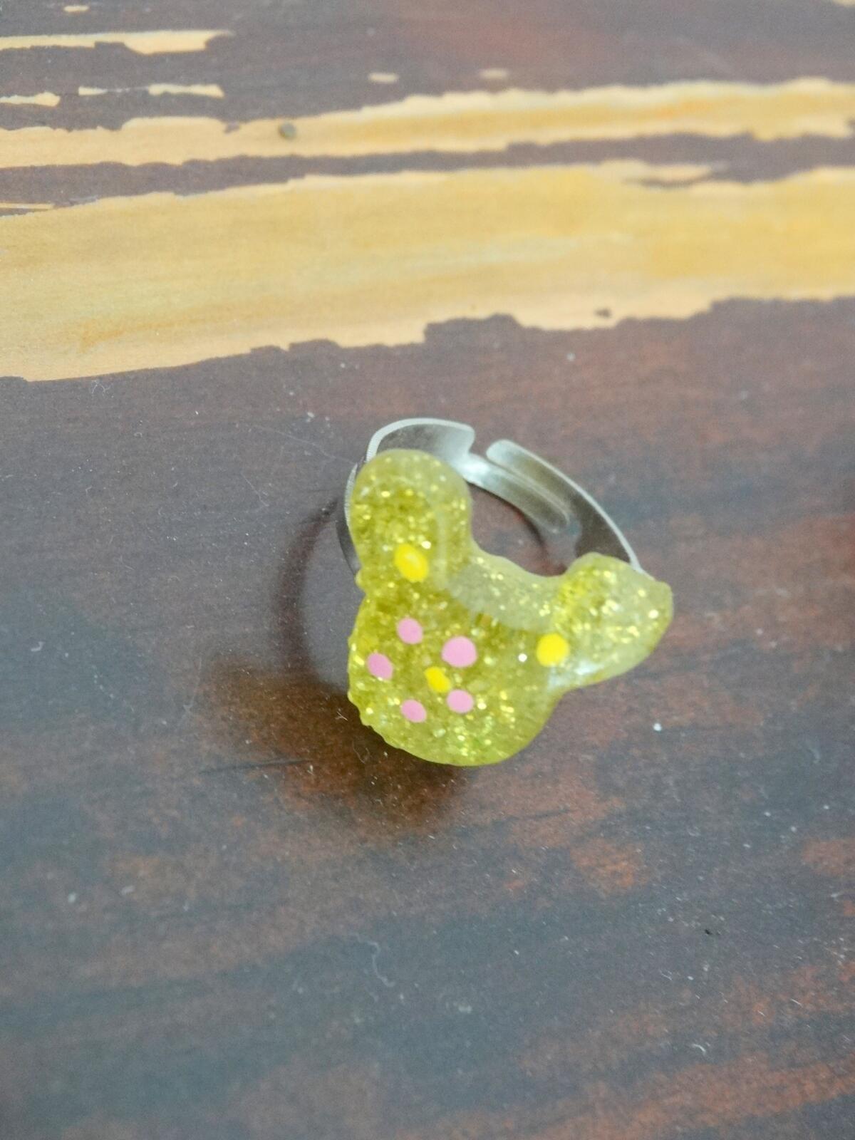 Vintage 90s Resign Mickey Head Shaped Adjustable Ring image 0