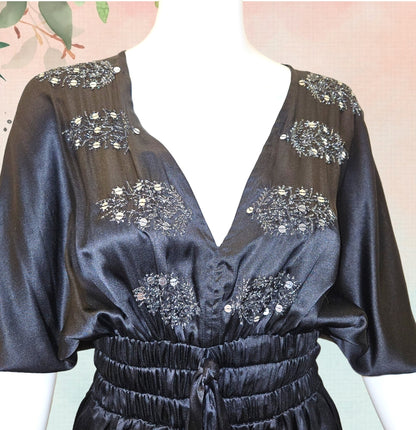 Plenty by Tracy Reese Black Embroidered Kimono Dress Size S image 1