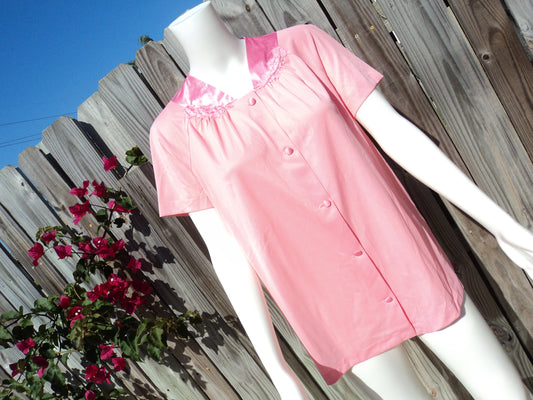 Vintage 60s Vanity Fair Pink Silky Bed Jacket Robe  Small image 1