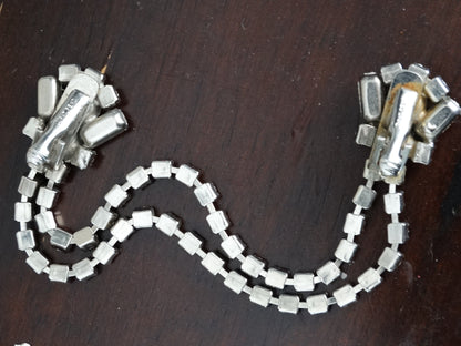 Vintage Rhinestone Double Chain Sweater Guard Clip Mid Century image 2