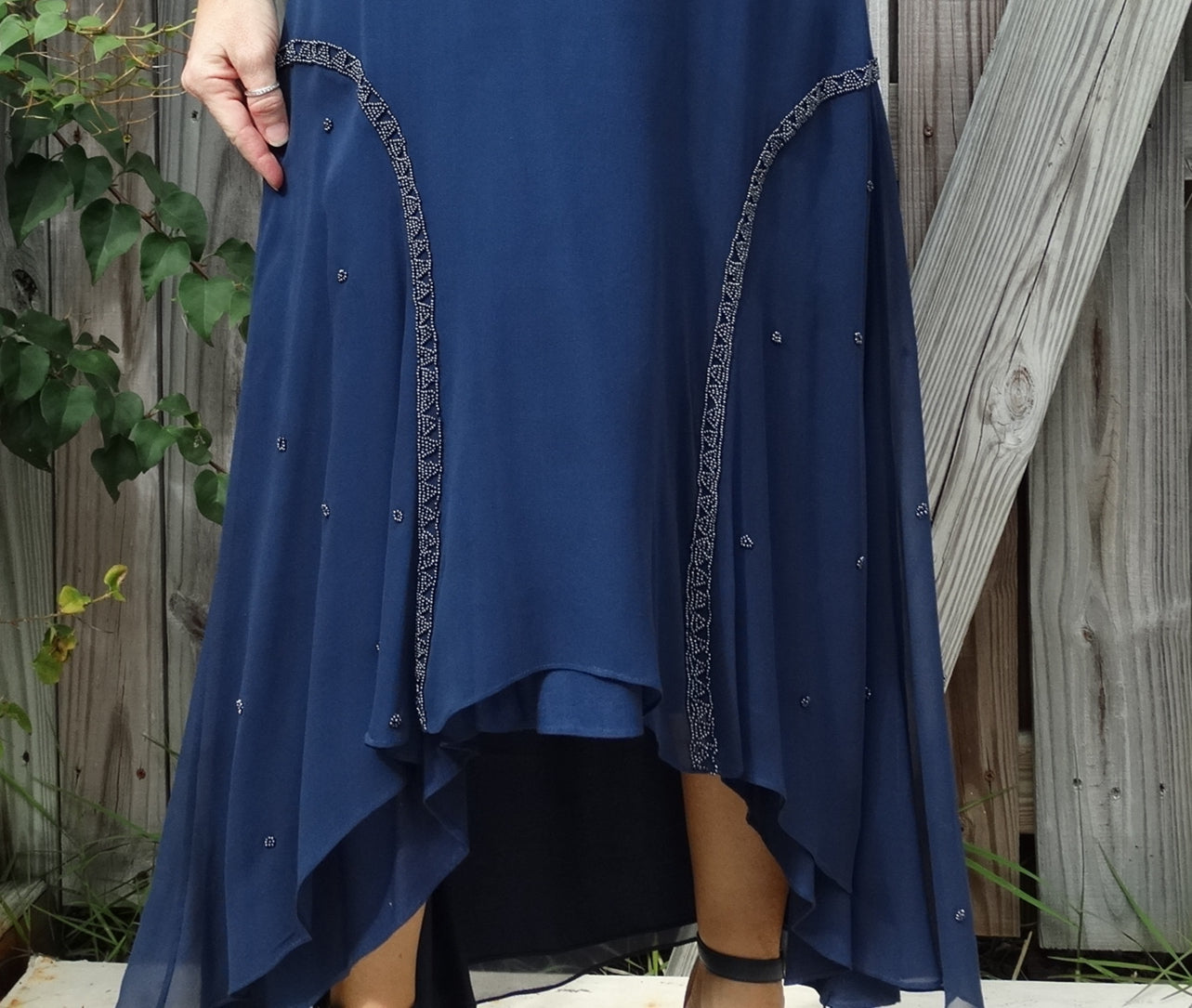 Vintage Wednesday's Child Boho Beaded Hi-Low Dress image 1