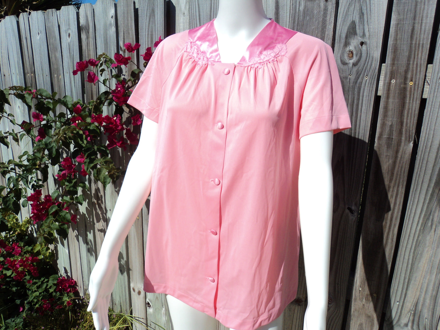 Vintage 60s Vanity Fair Pink Silky Bed Jacket Robe  Small image 0