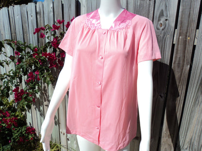 Vintage 60s Vanity Fair Pink Silky Bed Jacket Robe  Small image 0