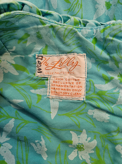 Vintage Lilly Pulitzer 1960s Shift Dress Blue Floral Print Day Dress image 5