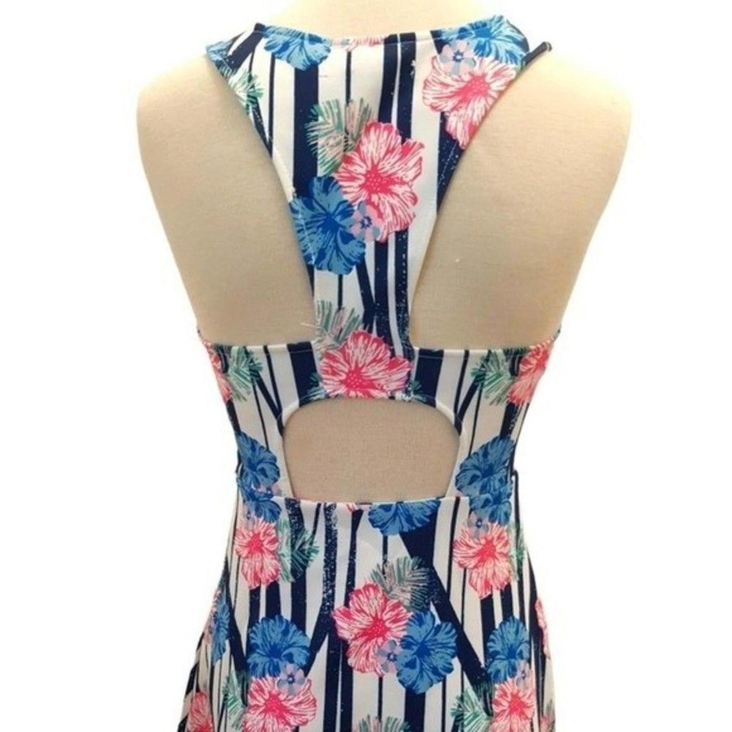 Jealous Tomato Hibiscus Open Back Skater Size Small