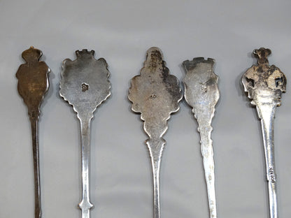 6 GERMANY Deutschland STERLING 800 SILVER ENAMEL SOUVENIR SPOONS image 2