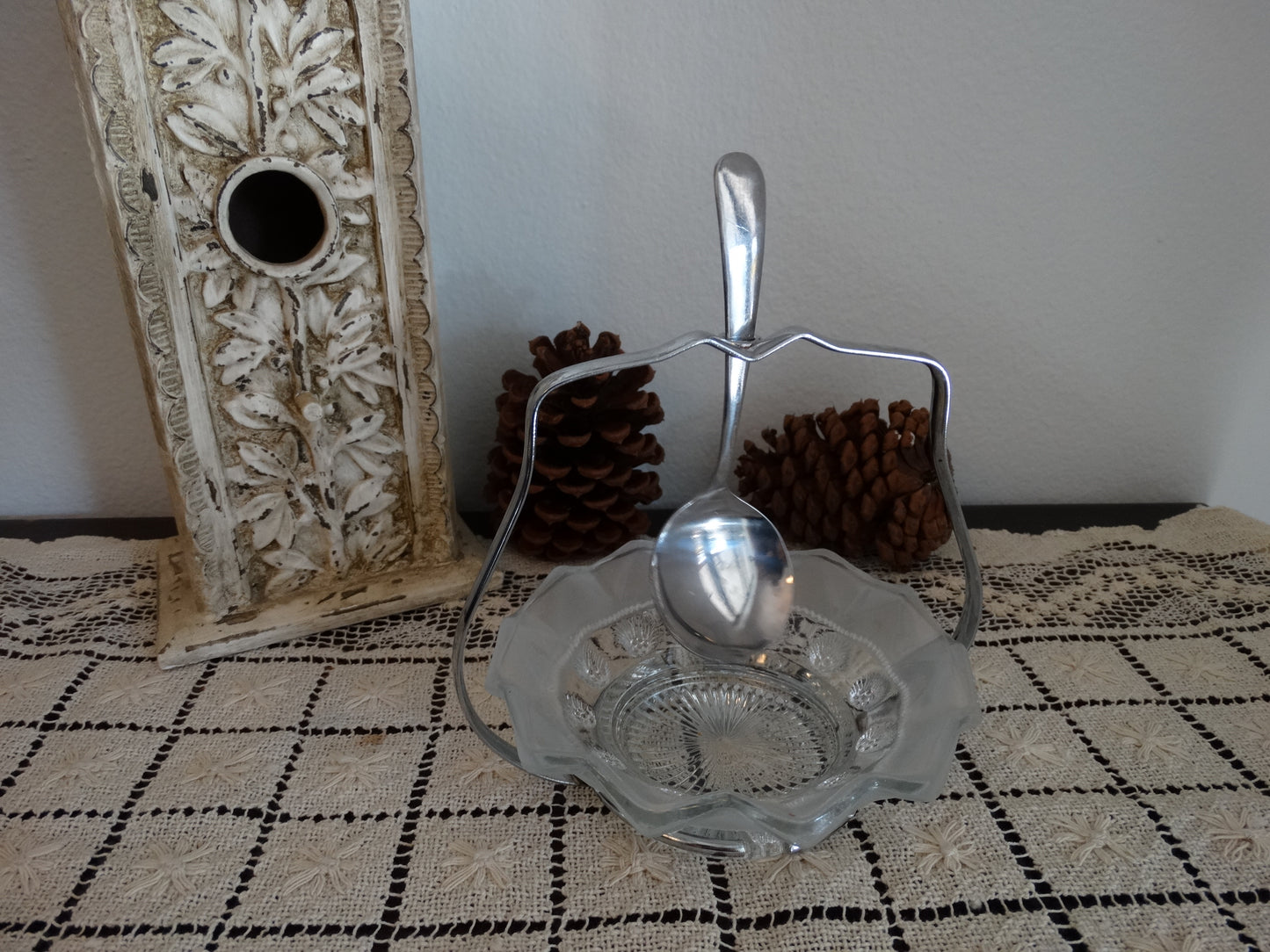 Sheffield Jam and Jelly Dish with Spoon and Stand image 0