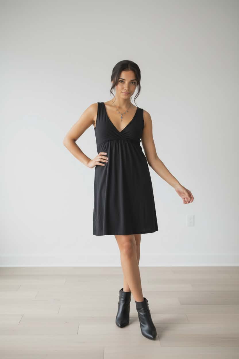 ABS Essentials Little Black Empire Waist Dress – Size Small – NWT