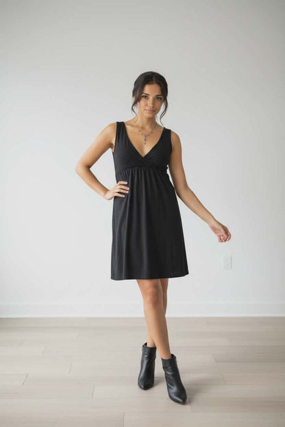 ABS Essentials Little Black Empire Waist Dress – Size Small – NWT