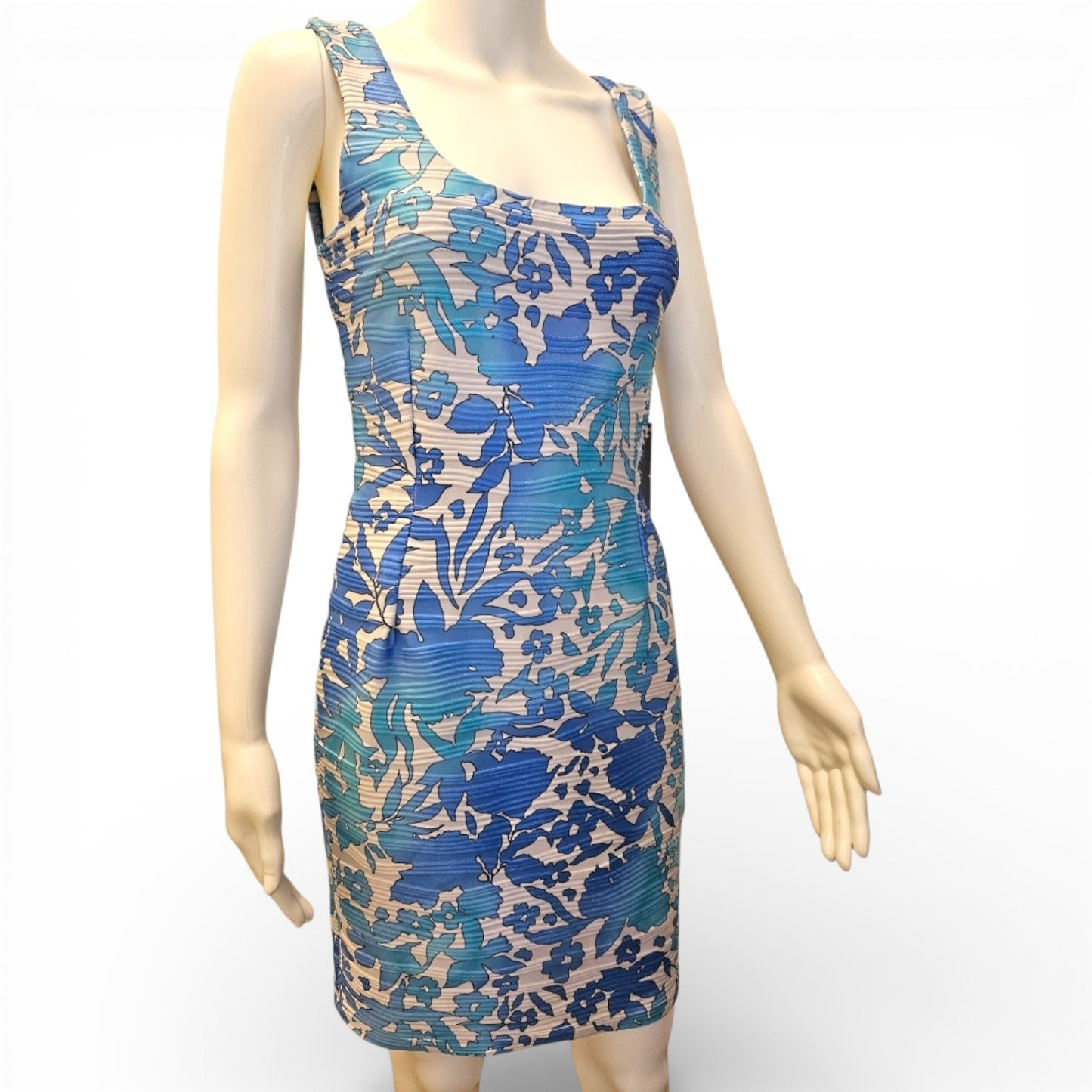 NWT J. Lo Jennifer Lopez Blue Open Back Dress  - Size Small