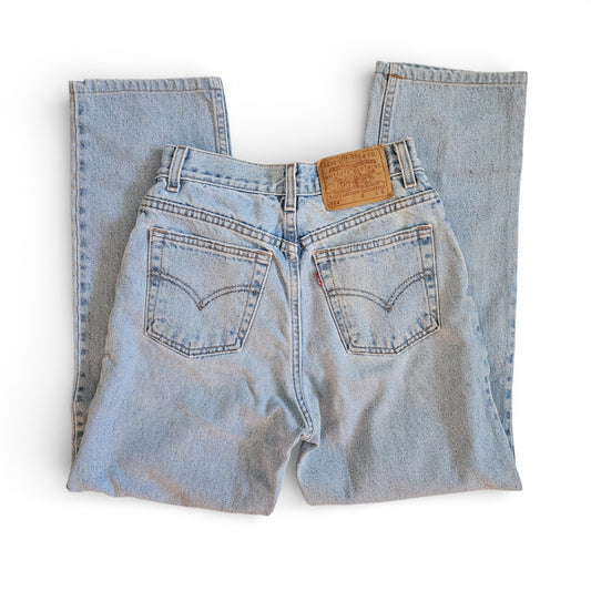 Vintage 90s Levi’s 512 Slim Fit Straight Leg Jeans | Light Wash Denim | Juniors 7 S