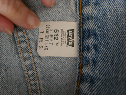 Vintage 90s Levi’s 512 Slim Fit Straight Leg Jeans | Light Wash Denim | Juniors 7 S