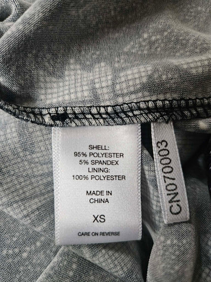 New York & Company Black & Grey Floral Midi Dress - Size XS | Casual Summer V-Neck