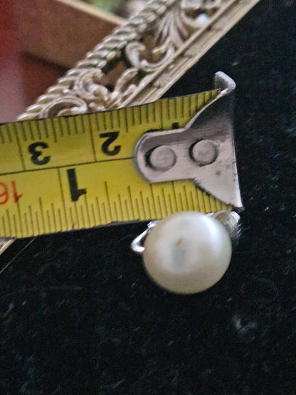 Vintage 1960s Sarah Coventry Faux Pearl Clip-On Huggie Earrings