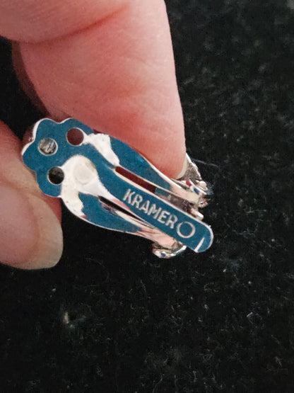 Vintage 1950s 1960s Kramer Brushed Silver Crescent Clip-On Earrings – Mid-Century Modern