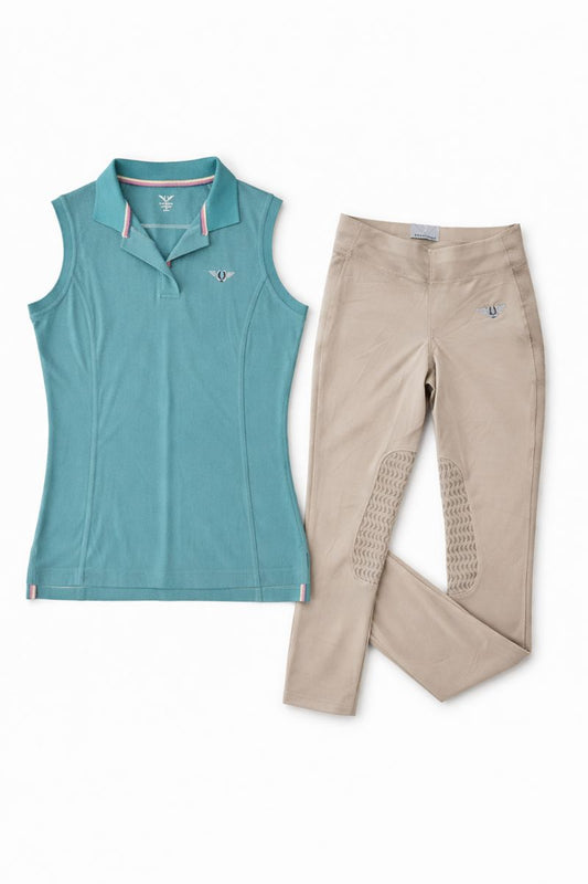 TuffRider Women's Ventilated Schooling Tights - Tan Size M NWOT