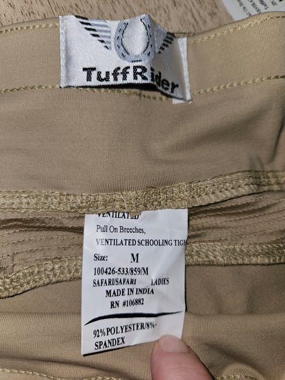 TuffRider Women's Ventilated Schooling Tights - Tan Size M NWOT