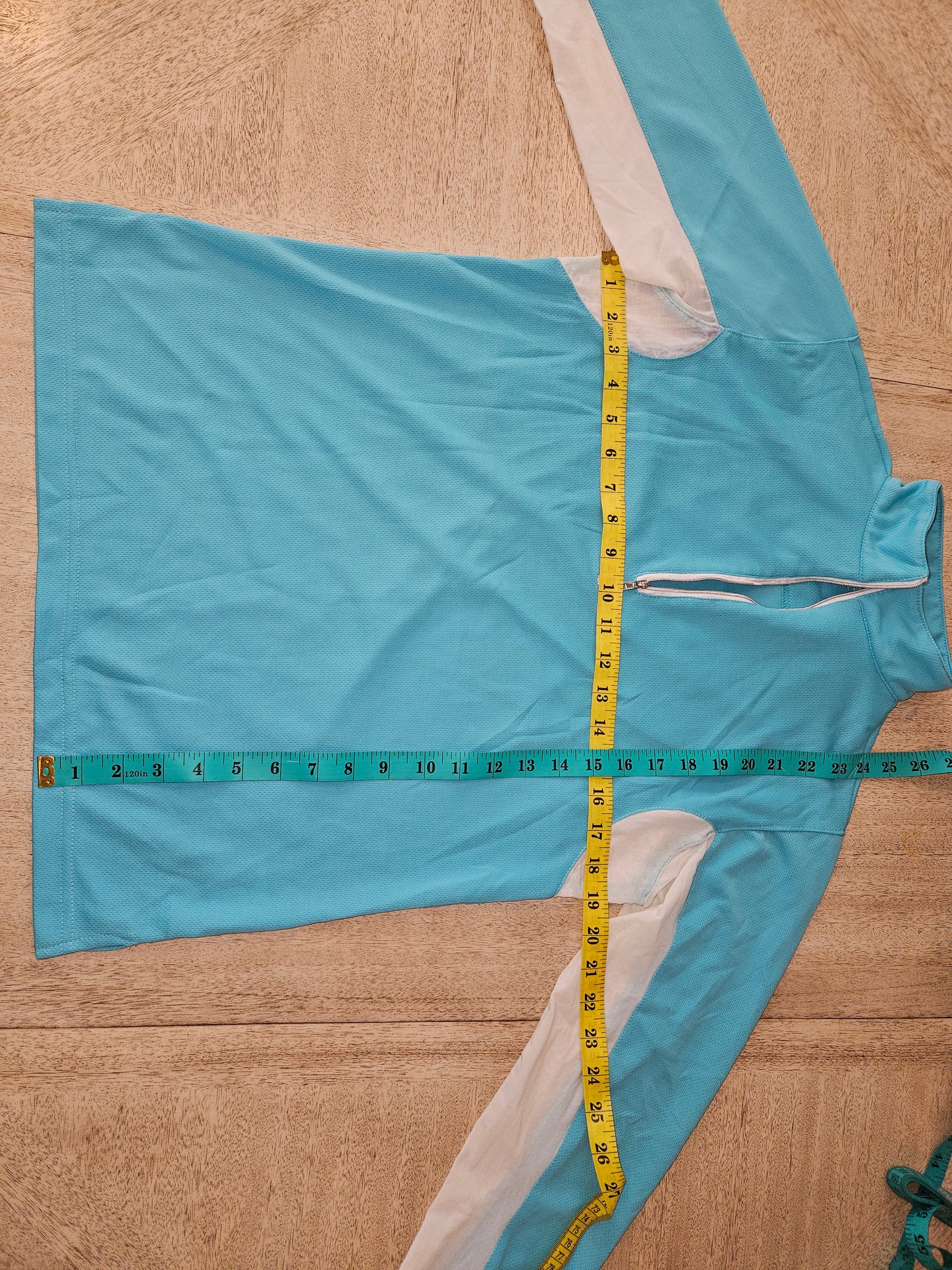 TuffRider Ventilated Technical Long Sleeve Sport Shirt - Aqua
