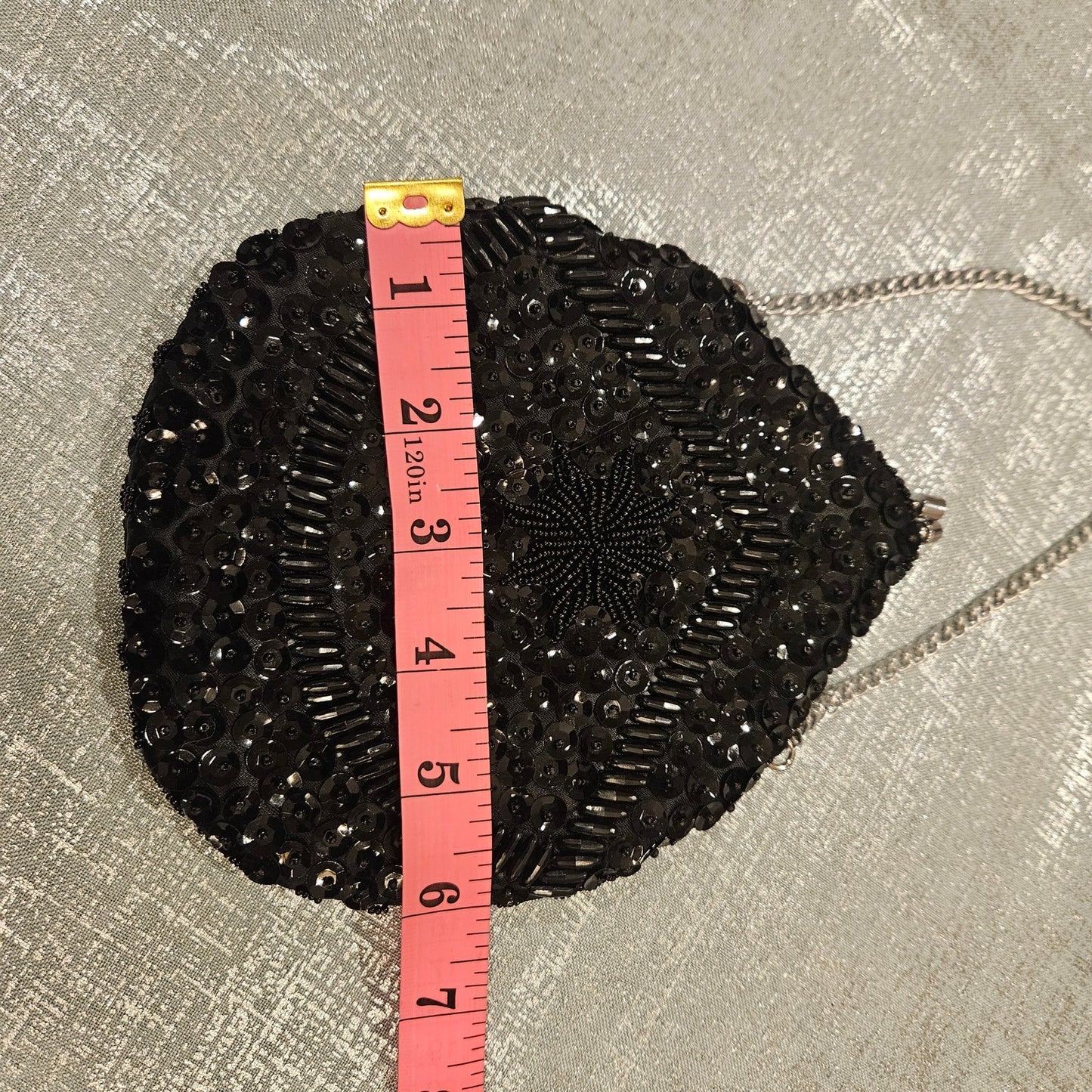 Mister Ernest Black Beaded Starburst Evening Bag - Hong Kong 1960s Cocktail Purse.