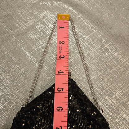 Mister Ernest Black Beaded Starburst Evening Bag - Hong Kong 1960s Cocktail Purse.