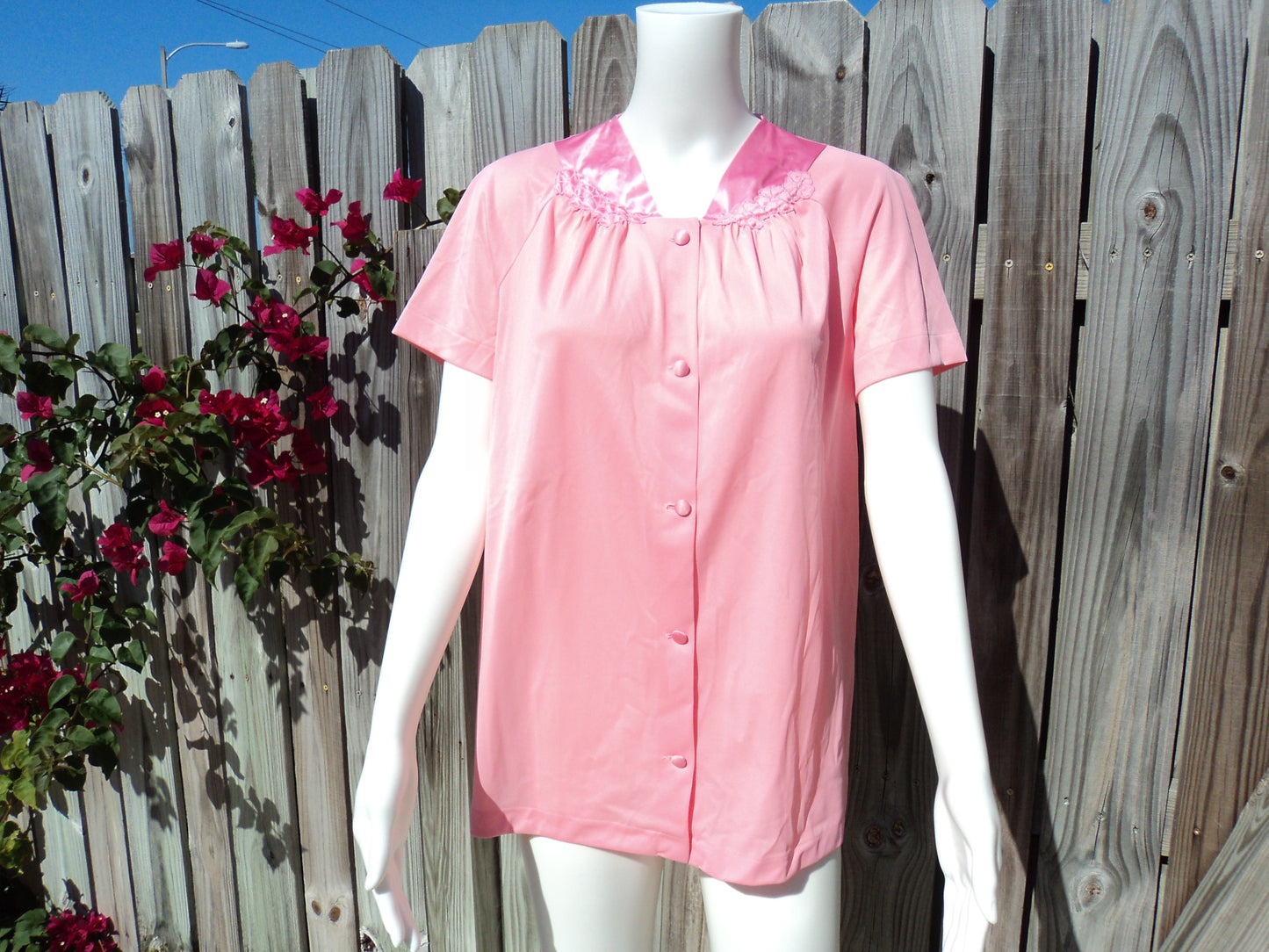 Vintage 60s Vanity Fair Pink Silky Bed Jacket Robe  Small image 2