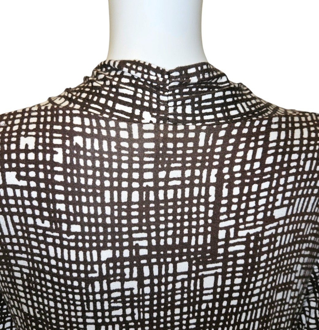 Ann Taylor Brown White Rayon Spandex Dress - Size 14