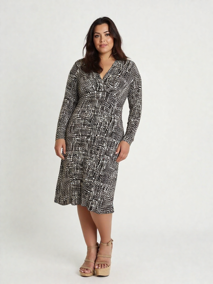 Ann Taylor Brown White Rayon Spandex Dress - Size 14