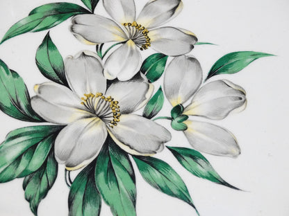 Vintage Royal China Platter WHITE DOGWOOD with handles image 4