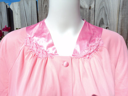 Vintage 60s Vanity Fair Pink Silky Bed Jacket Robe  Small image 4