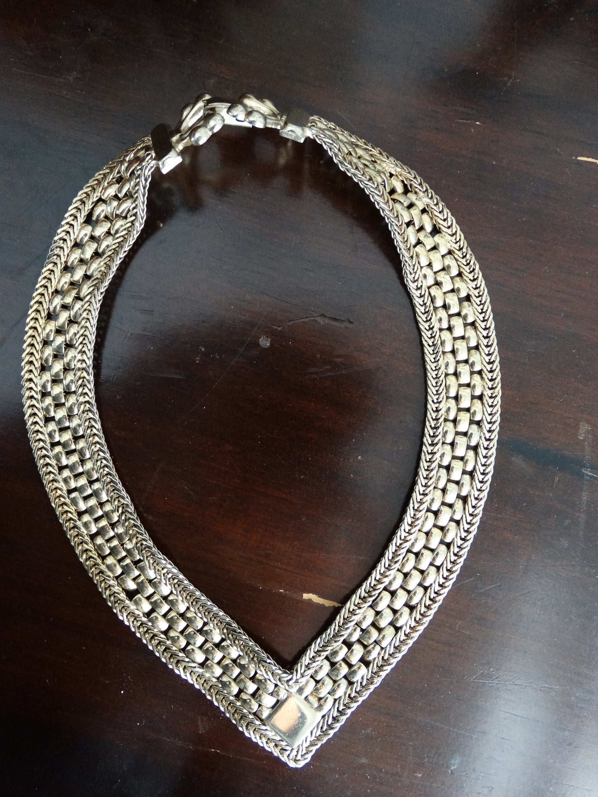 Vintage 1980s Gold Collar Choker Bib Necklace image 1