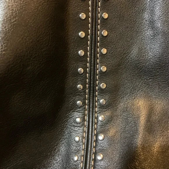 Michael Kors Astor Leather Studded Tote Black Chain Strap – Like New