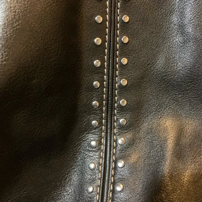 Michael Kors Astor Leather Studded Tote Black Chain Strap – Like New
