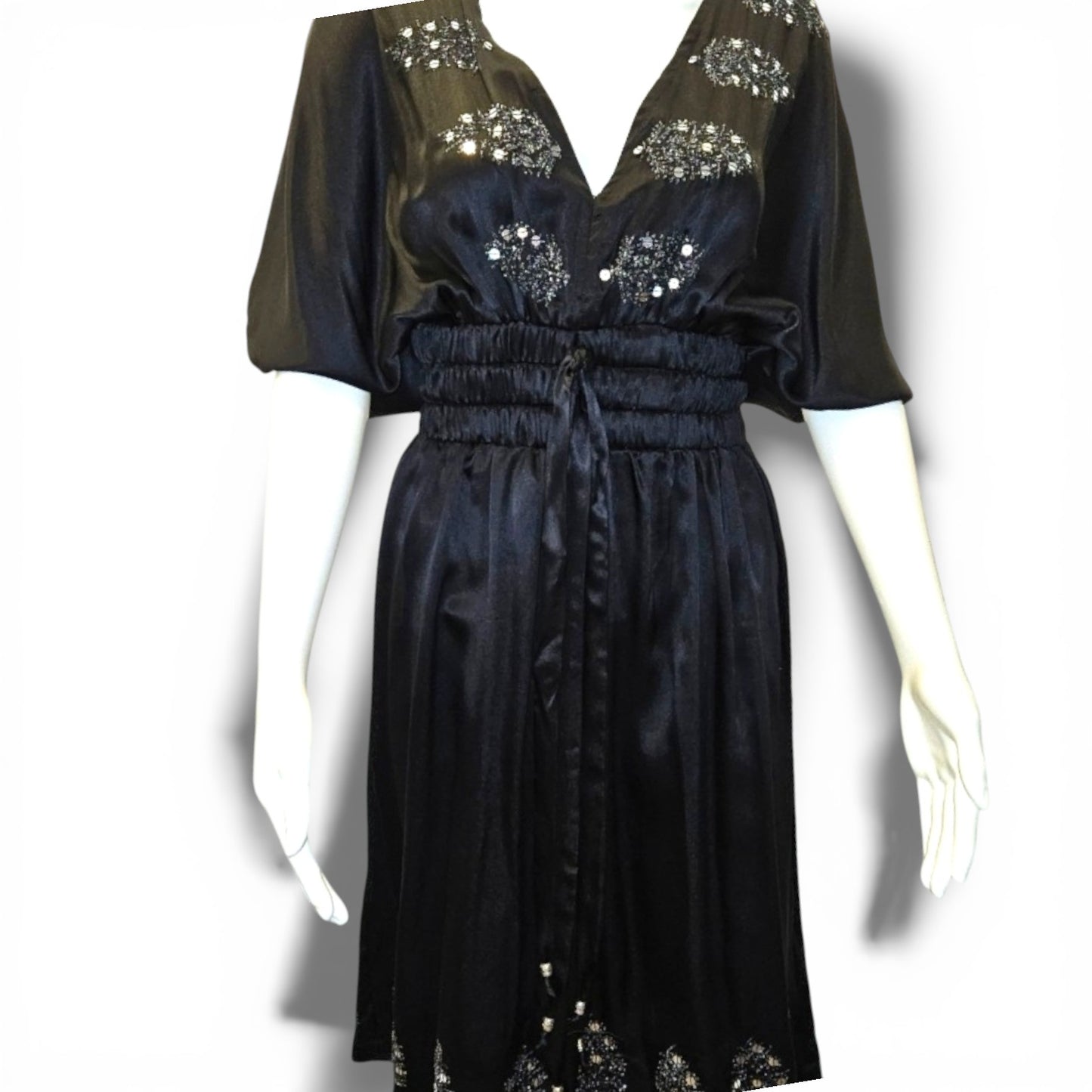 Plenty by Tracy Reese Black Embroidered Kimono Dress Size S