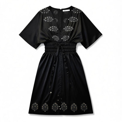 Plenty by Tracy Reese Black Embroidered Kimono Dress Size S