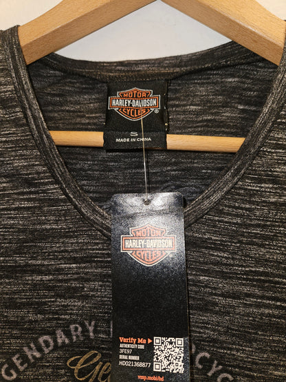 Harley-Davidson Women’s Marled V-Neck Graphic Tee – Gold Logo (NWT)