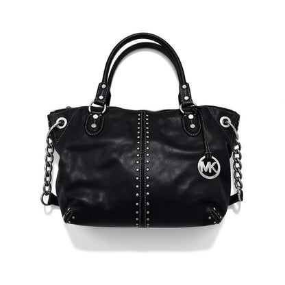 Michael Kors Astor Leather Studded Tote Black Chain Strap – Like New