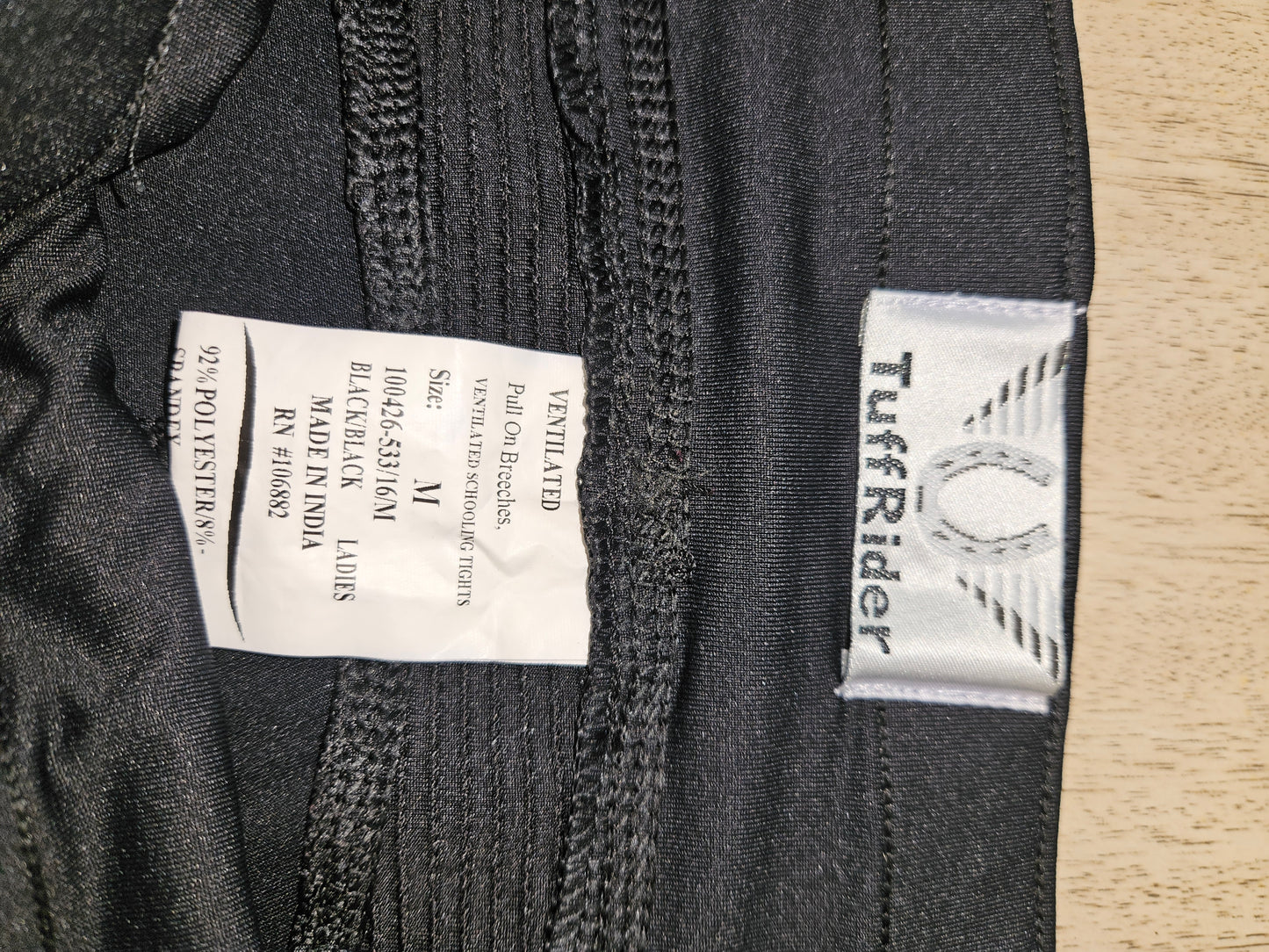 TuffRider Women's Ventilated Schooling Tights - Black/Black Size M NWOT