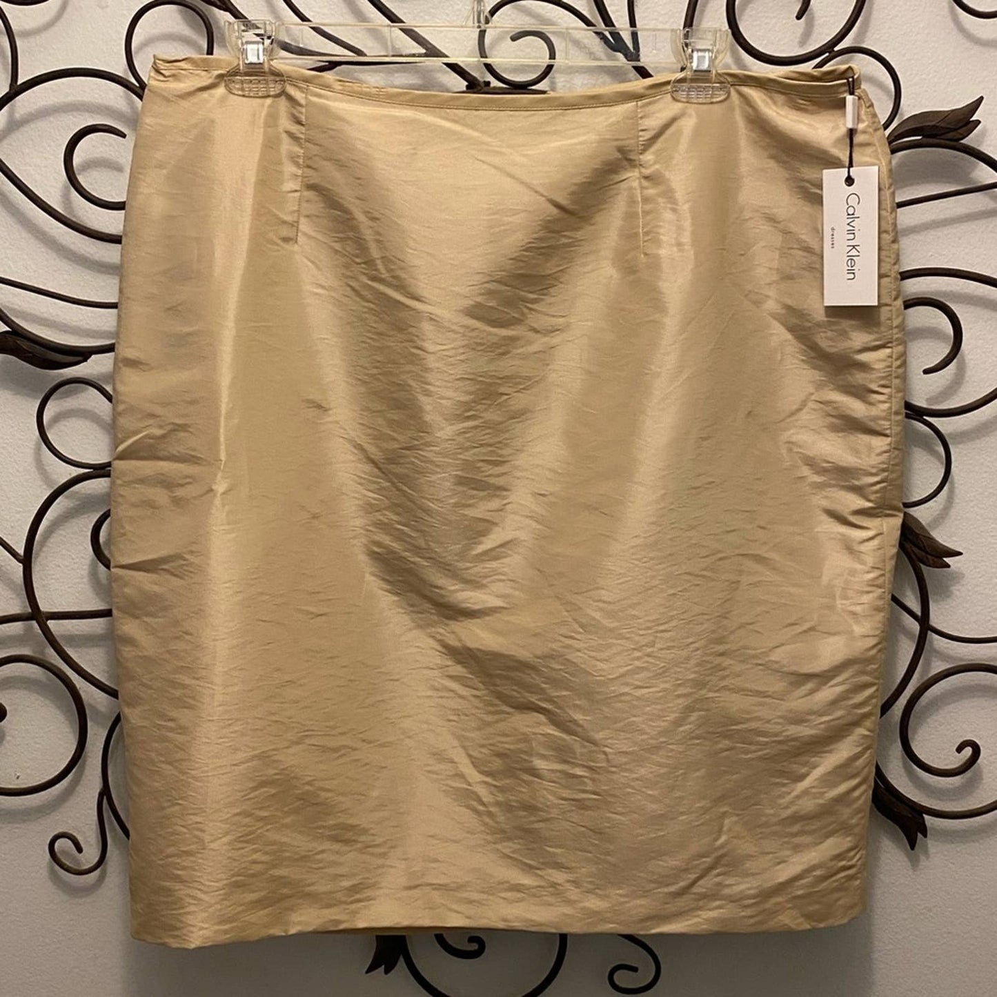 🛍️ Calvin Klein 1X Caramel Pencil Skirt lined with slit in Caramel NWT🛍️ image 0